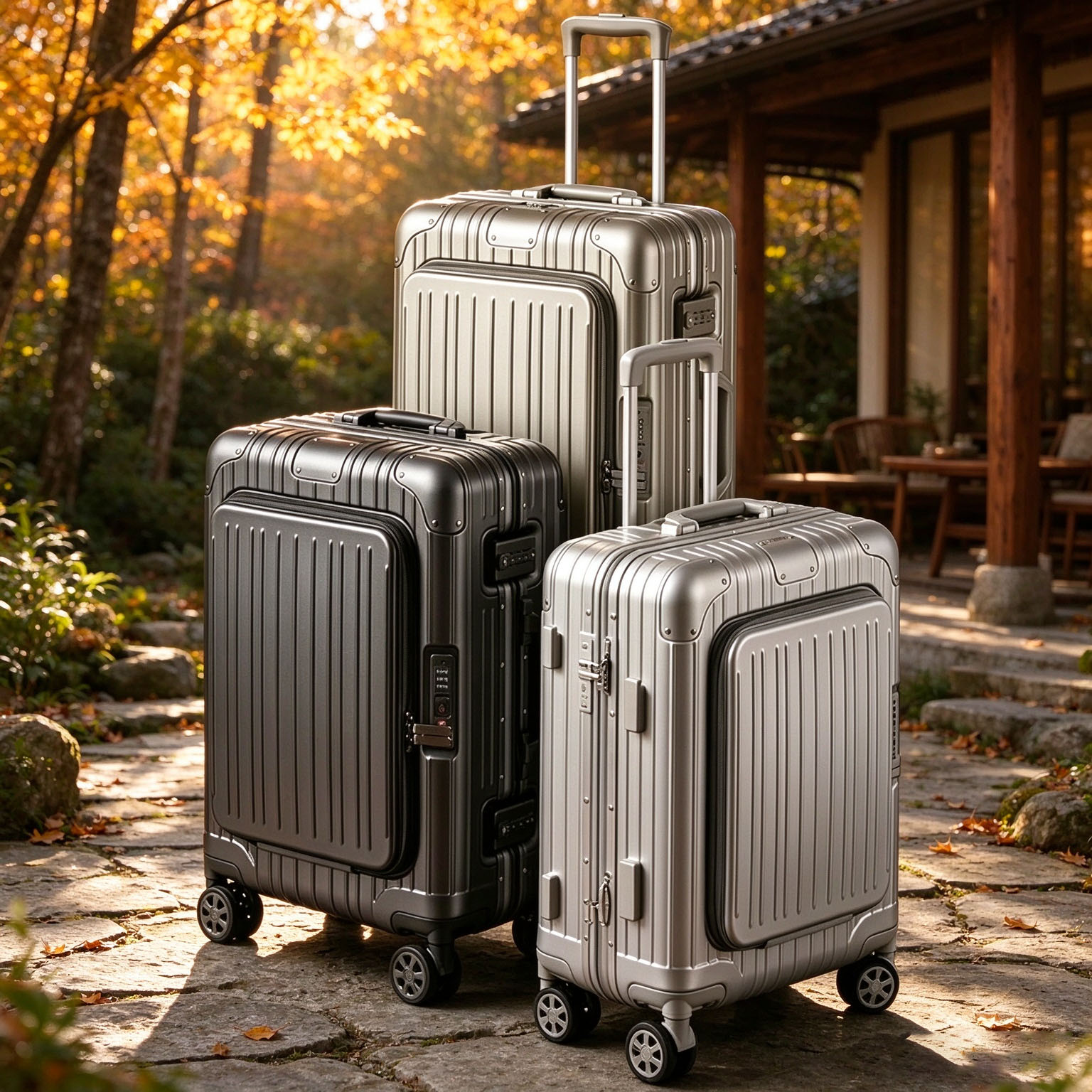 Spinner Wheel Rolling Suitcase 20 Inch - 20/24/28인치 전면 개폐식 여행용 캐리어, 알루미늄