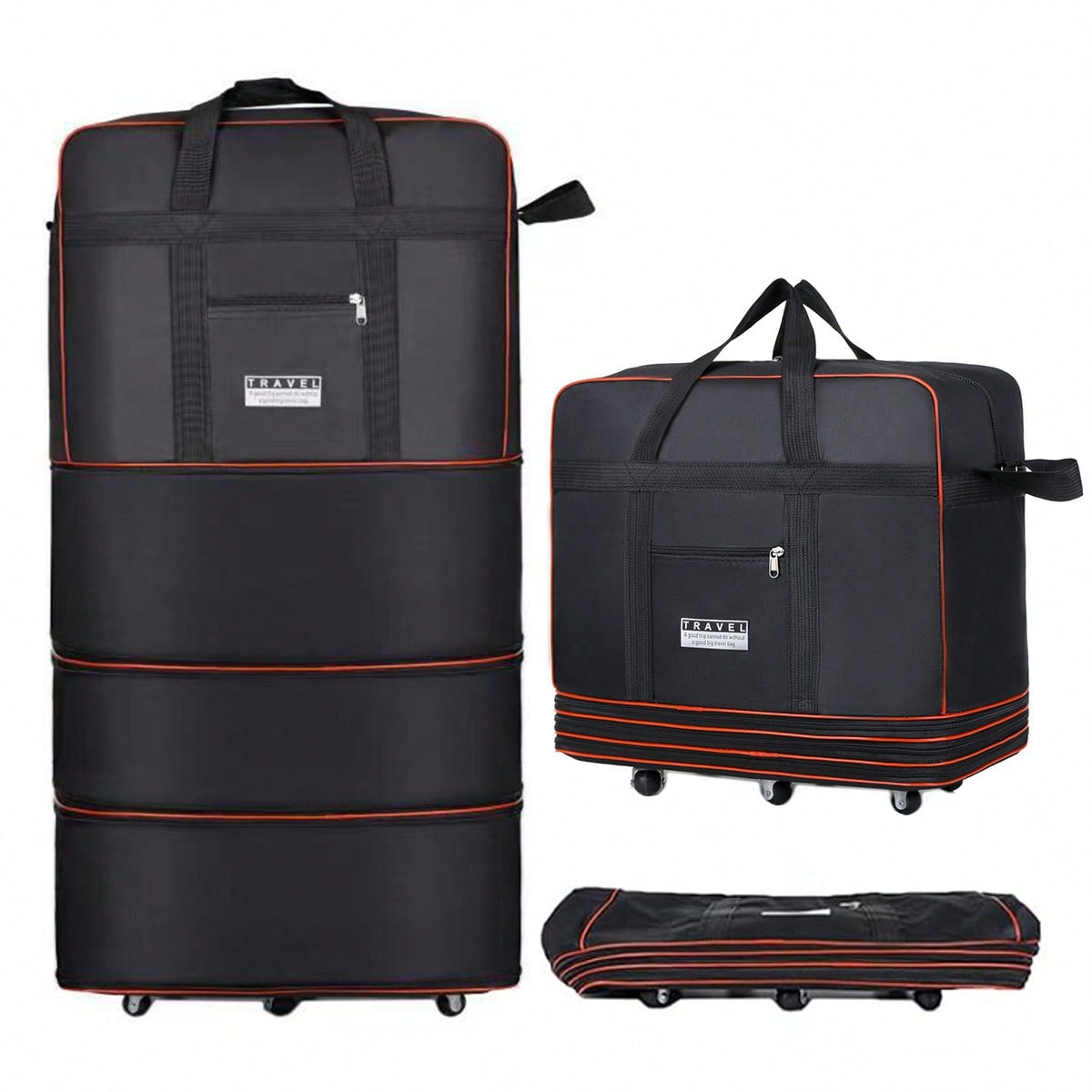 검은색 접이식 롤링 여행용 더플백, 확장 가능한 접이식 - Foldable Rolling Luggage Bag 리뷰 및 가격