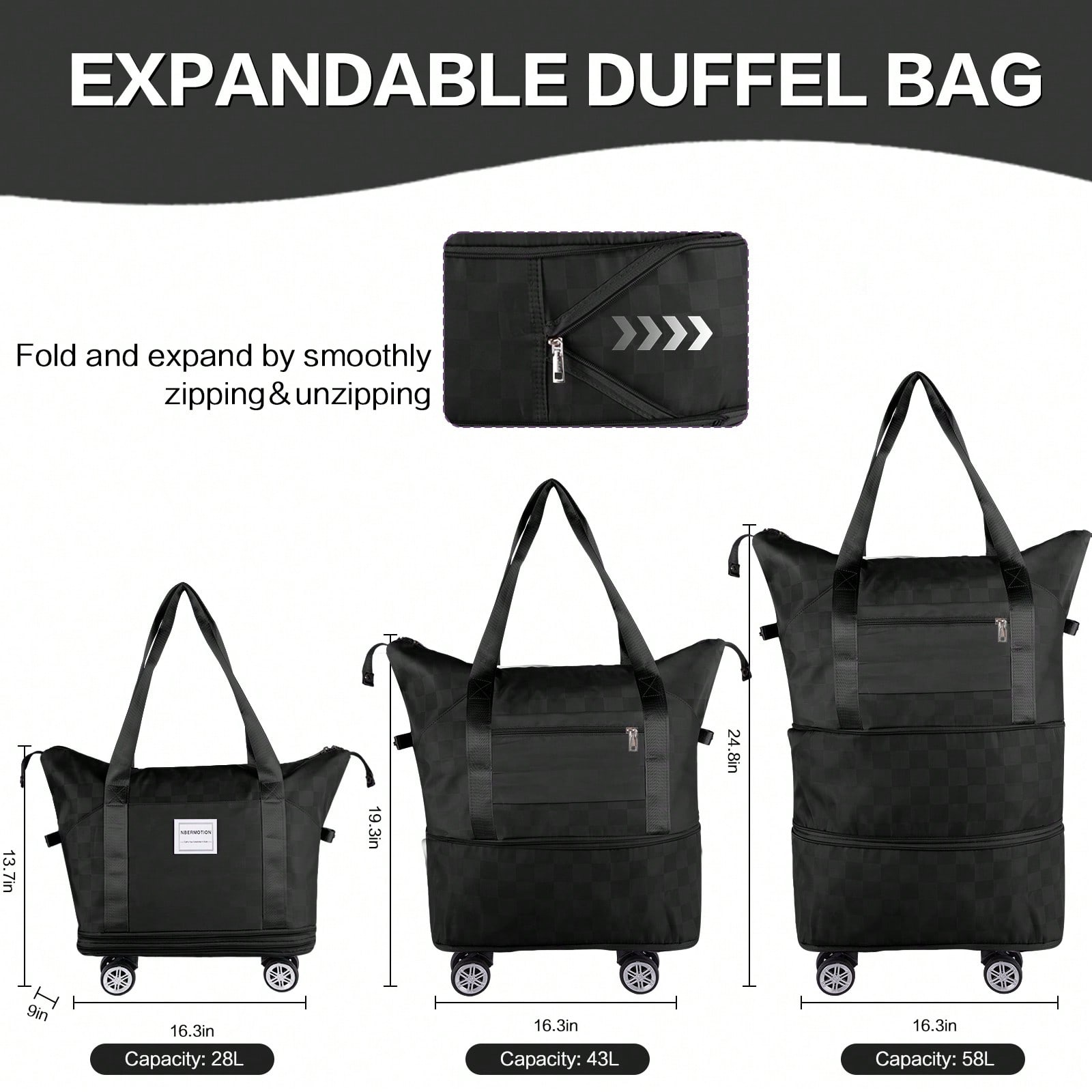 확장 가능한 롤링 더플 백, 360도 회전 기능이 있는 - Foldable Rolling Luggage Bag 리뷰 및 가격