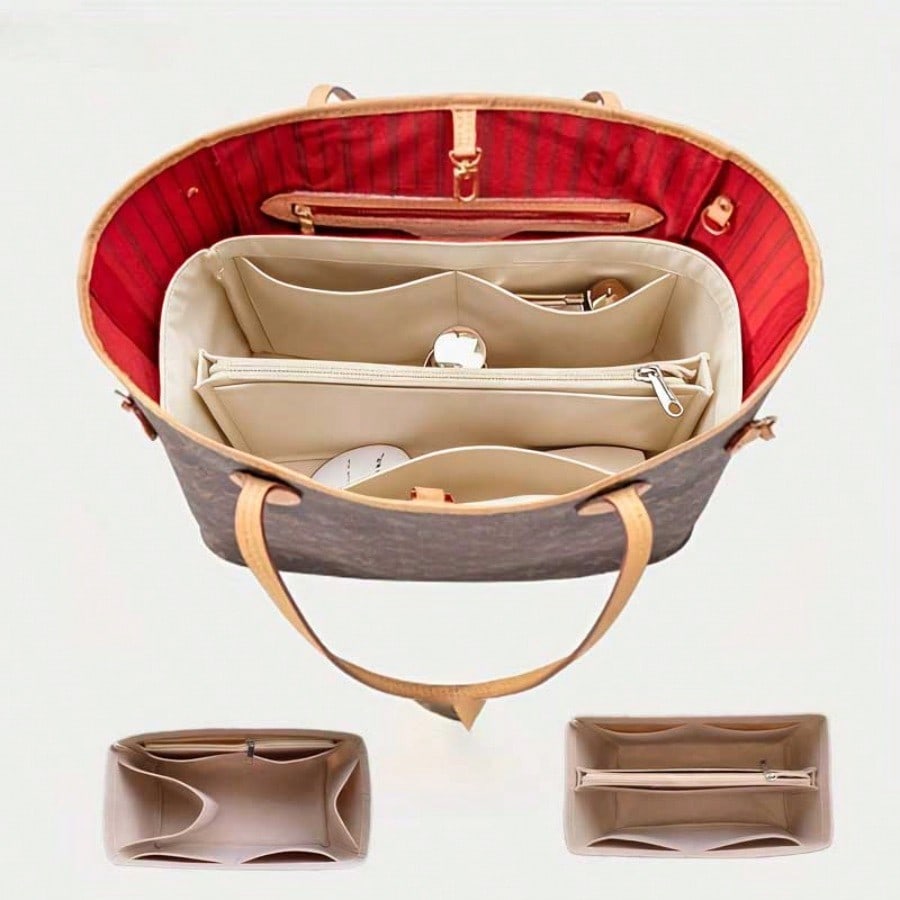 펠트 소재의 분리형 수납 가방, 다중 포켓 화장품 가방 - Handbags 리뷰 및 가격